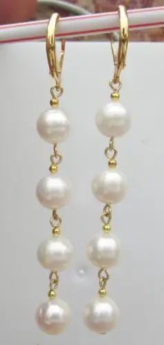 Красивый дизайн Pretty design AAA circular south sea white pearl earrings 14k/20|Серьги| |