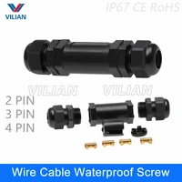 waterproof 2 pin 3 pin 4 pin electrical cable connectors quick splice screw lock wire terminals easy fit for led strip 1 unit
