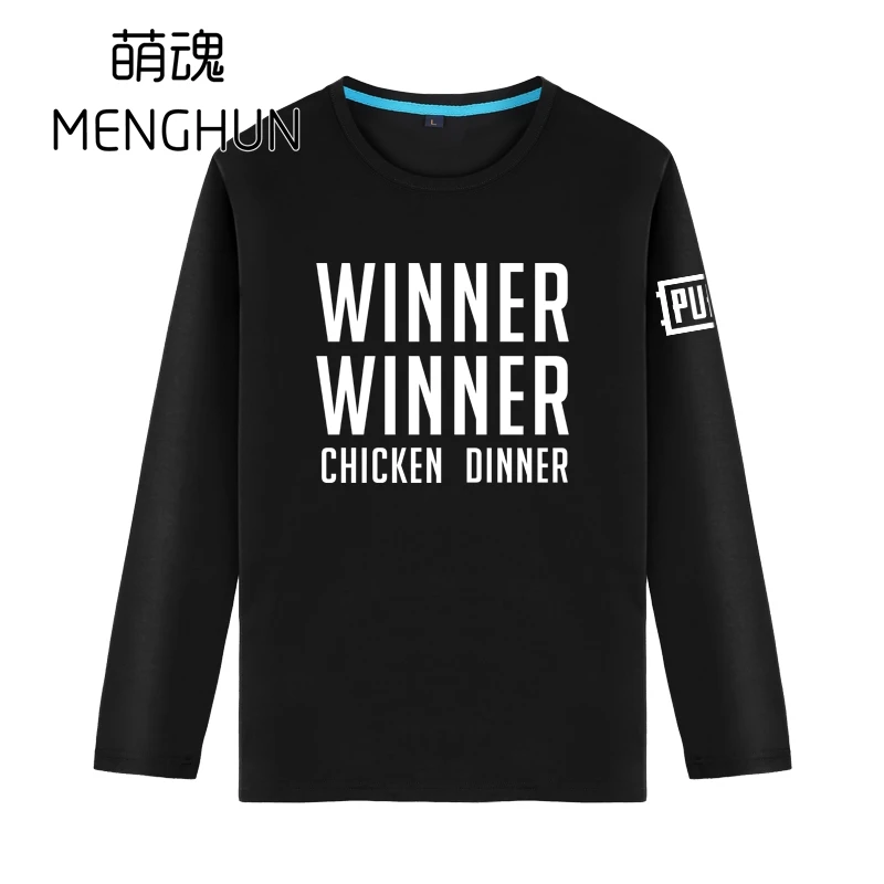WINNER CHICKEN DINNER Long sleeve cotton t shirts PUBG Autumn ac1186 | Мужская одежда