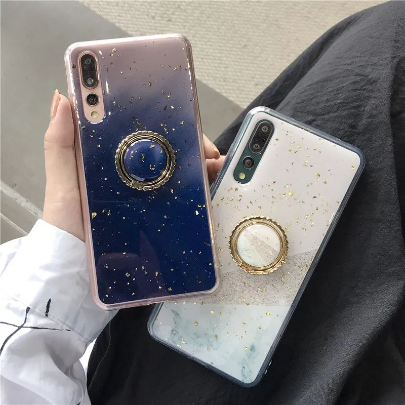 Блестящий Мраморный чехол FLYKYLIN для huawei P20 Pro P30 Lite mate 20 мягкий силиконовый из ТПУ с