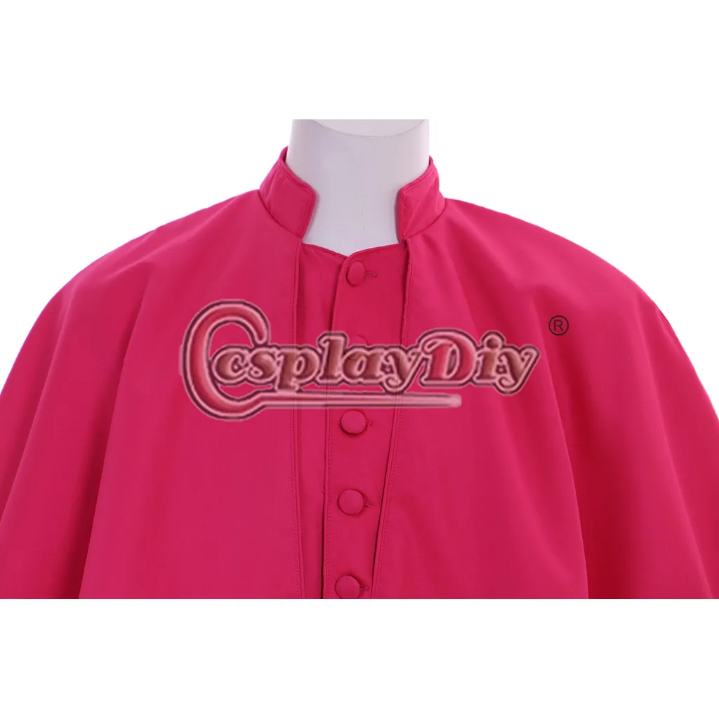 Cosplaydiy мужской костюм в римском стиле красный Cassock для взрослых средневековом Clergy