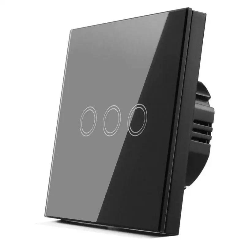 Выключатель сенсора касания на стену 220V стандарта EU с белым кристальным стеклянным панелью 1/2/3 группы 1 путь для умного дома.