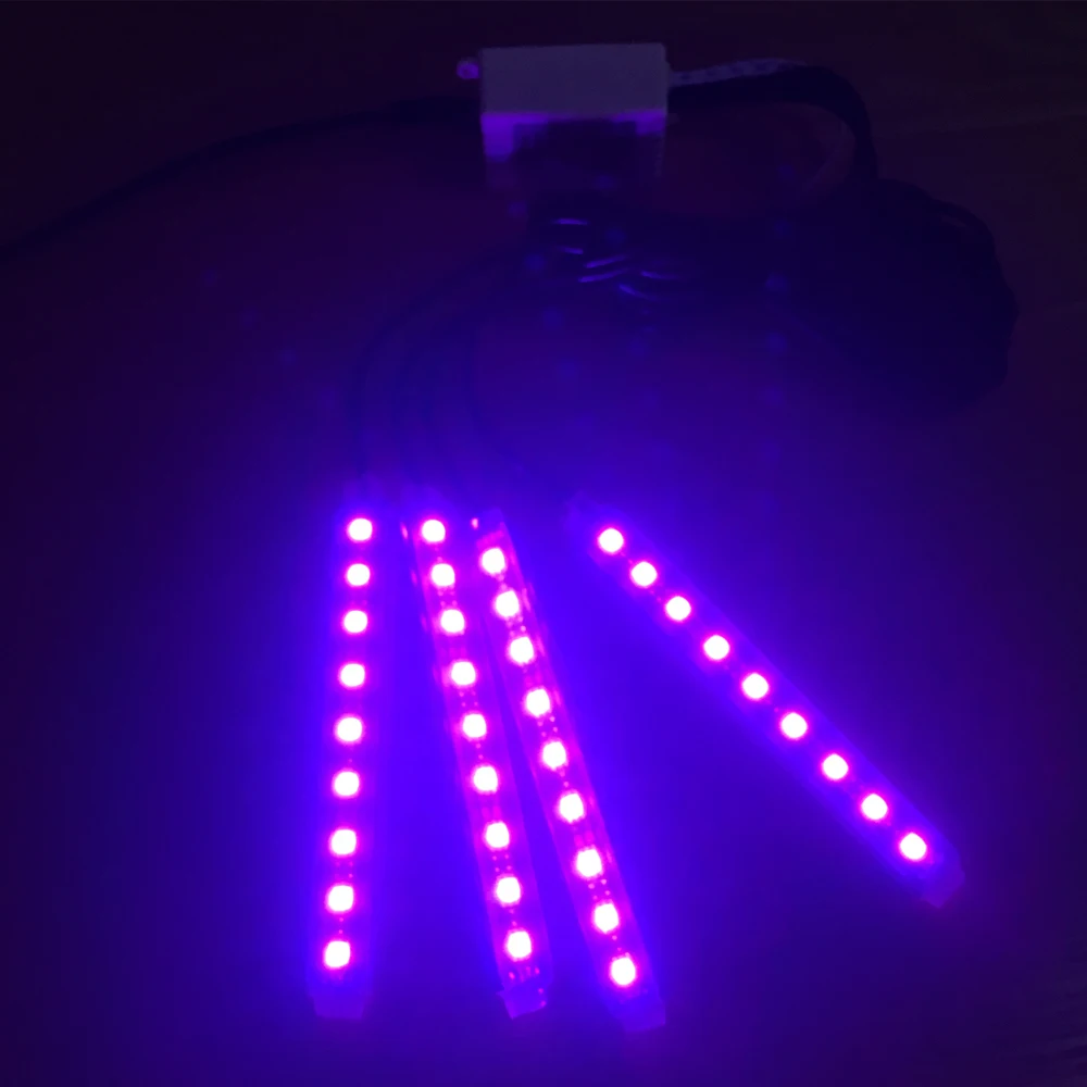 4 шт. RGB Авто Автомобильный атмосферный свет атмосферная лампа СИД DRL полоса света