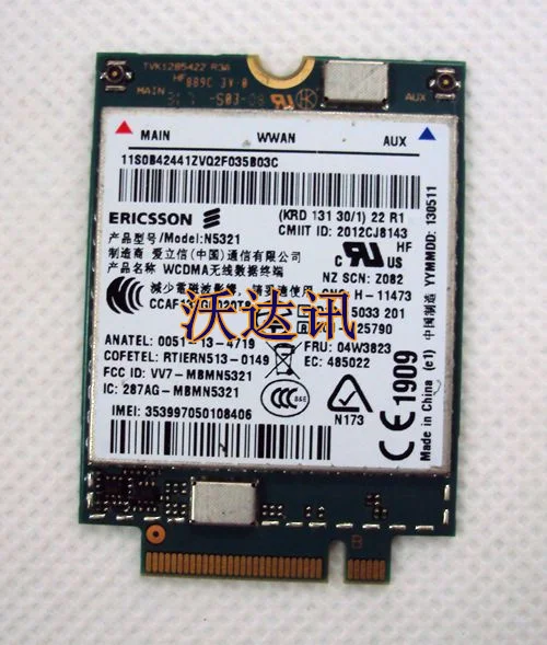 Ericsson N5321 мобильный широкополосный HSPA + NGFF M.2 04W3822 04W3823 x1 carbon X230s X240S t431s T440 S540 W540 3G