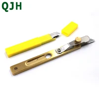 1set copper handle sharp leather trimming knife diy leather craft cuttingshearing incision tools 10 bladesedge cutter knife
