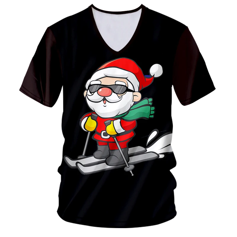 OGKB Мужская Рождественская трендовая футболка с 3D принтом для катания на лыжах и