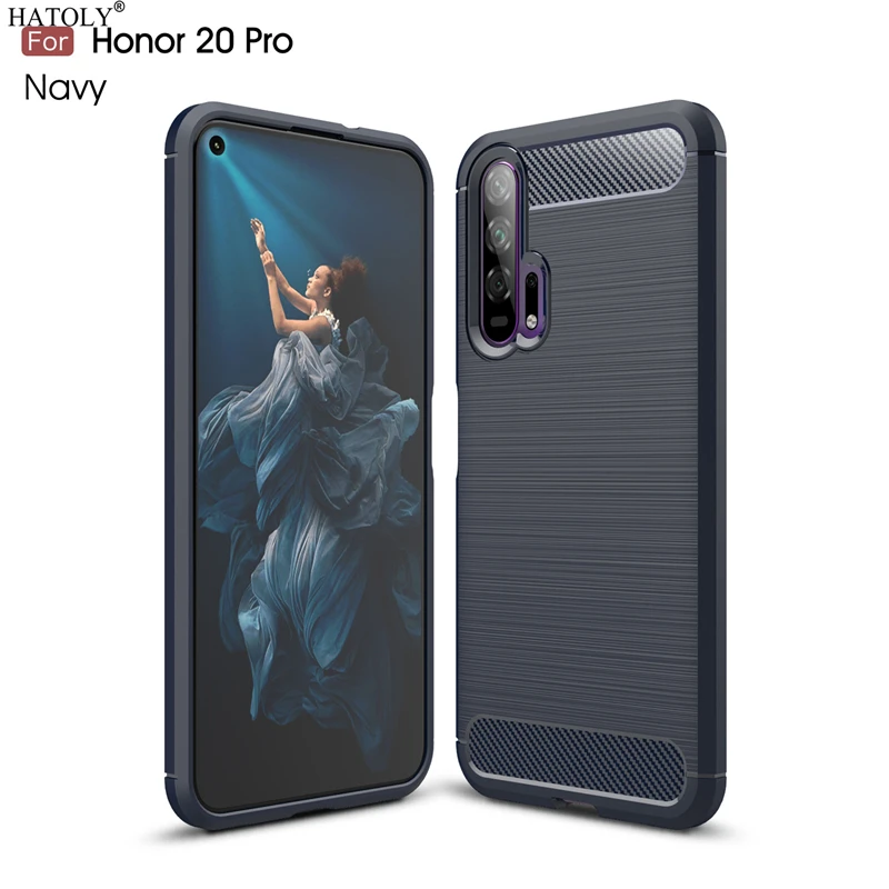 

Cover Huawei Honor 20 Pro Case Shockproof Soft Cover For Honor 20 Pro Carbon Fiber Silicone Phone Bumper Case For Honor 20 Pro