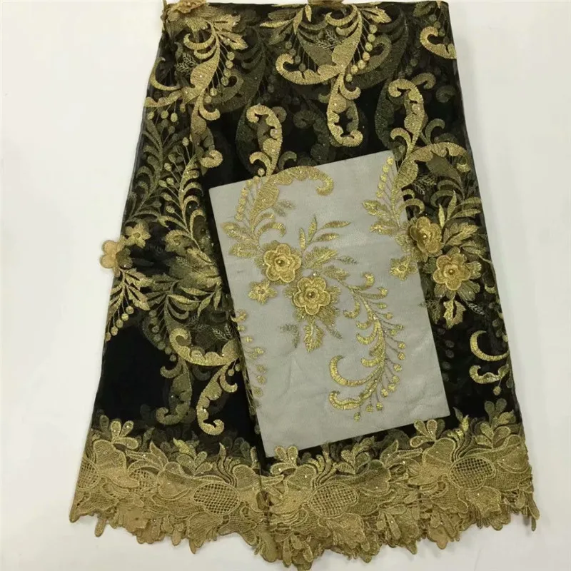2018 New style French net lace fabric 3D Embroidery flower high quality African tulle 16-9-6pp Sea blue |