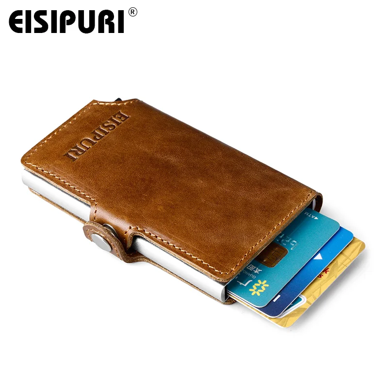 EISIPURU мужской блокирующий rfid кошелек мини из натуральной кожи деловой