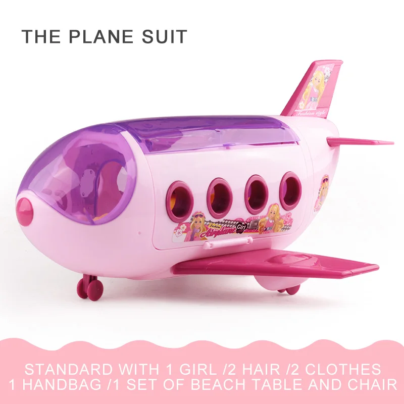 Plane set Веселые маленькие игрушки для пикника, для малышей, для детей, для девочек, набор Барби, автобус siku, игрушки для игр, машина с одеждой, сумочка для волос, подарок для 6 лет - Цвет: Plane set