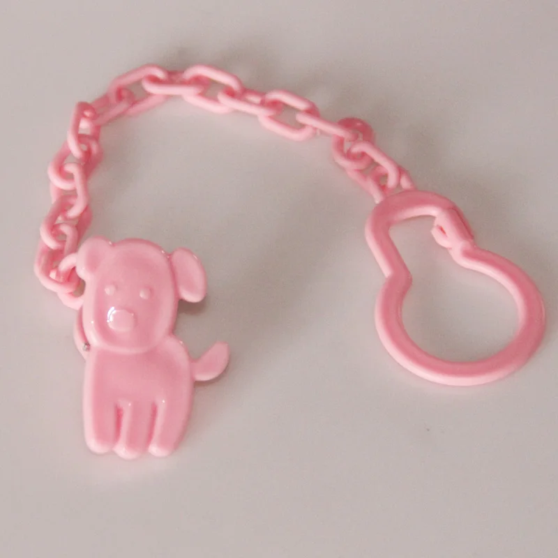 Pink Dog 1 шт., Детские зажимы для соски, забавные соски-прорезыватели, аксессуары для сосок, держатель для соски с цепочкой, устойчивый к падению ремень - Цвет: Pink Dog
