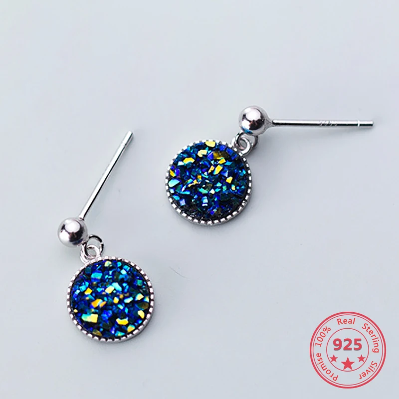 

925 Sterling Silver New designer Beautiful Blue Crystal Stud earrings for Women Luxury Fashion Jewelry