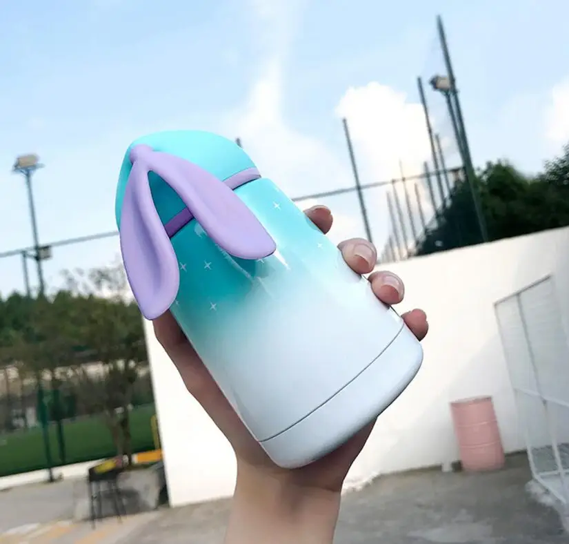 320 мл My thermos bottle Милая бутылочка с изображением кролика Вакуумная чашка герметичная креативная стакан посуда для напитков молочный подарок для детей