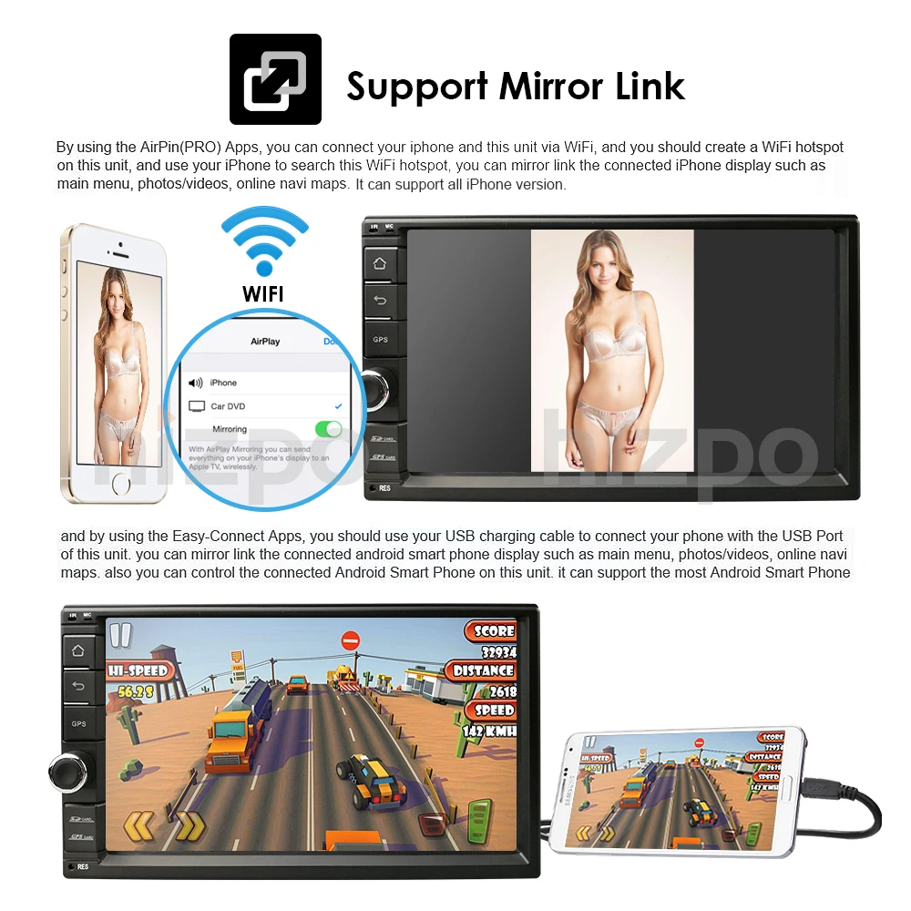7 "2Din Универсальный Android 8 1 4 ядра 1024*600 автомобильный ПК планшет gps навигации