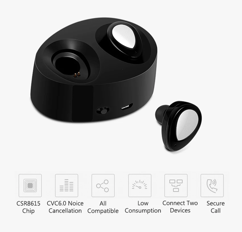 V4.1 близнецов Bluetooth наушники True Беспроводной мини музыке Стерео Гарнитуры Hands free с