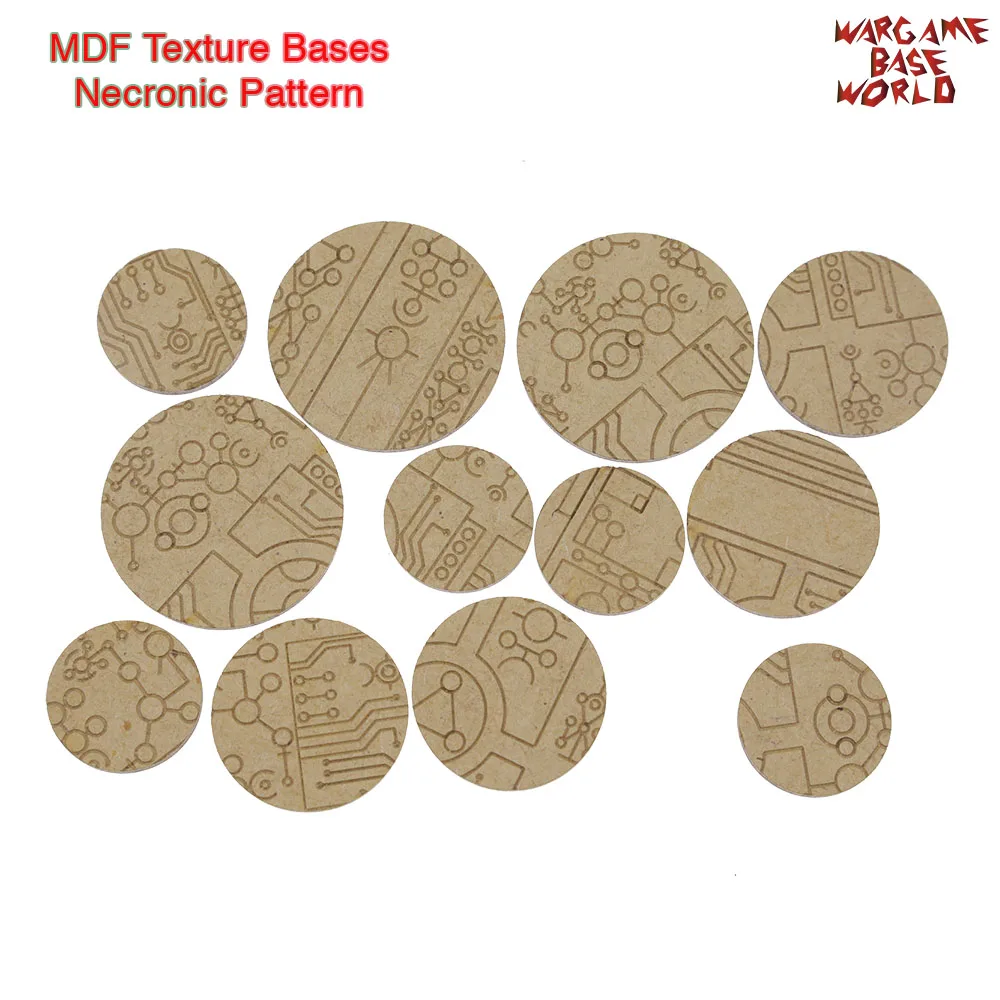 

MDF Texture Bases - 25mm - 40mm Necronic Pattern Bases - Texture bases