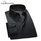Мужская Однотонная рубашка YN10268, черная однотонная деловая Классическая рубашка с длинным рукавом, рабочая одежда, весна 2019