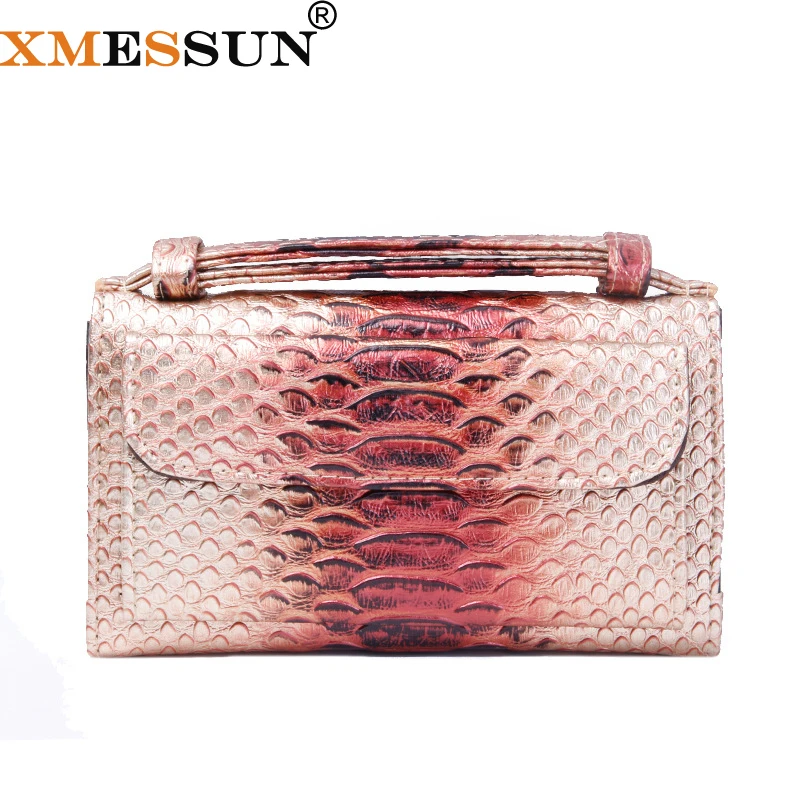 Клатч из змеиной кожи на одно плечо XMESSUN маленькая сумка через клатч натуральной