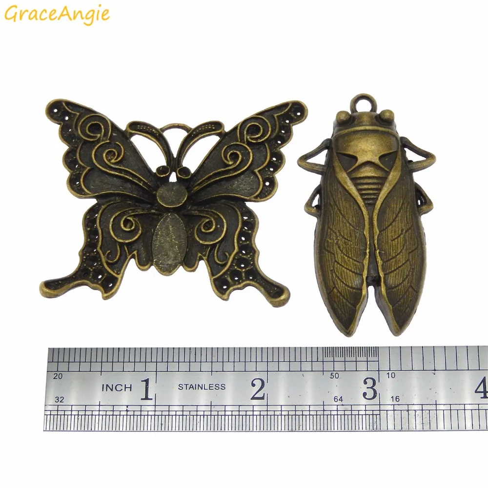 GraceAngie 10 шт. насекомые бабочки пчелы искусственные подвески в форме животных