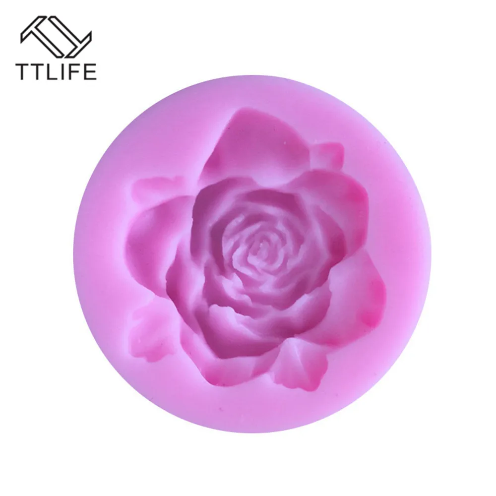 TTLIFE силиконовая форма в виде цветка розы шоколад Fondant (сахарная) торт украшения