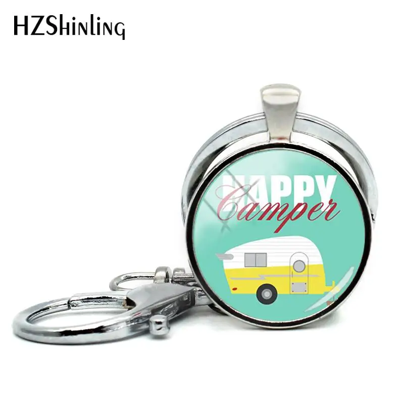 Брелок Happy Camper для путешествий автомобильный брелок стеклянный купол ручная