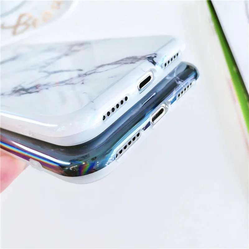 Чехол Aurora laser marble для iphone 11, 11Pro Max X, XR, XS Max, глянцевый мягкий силиконовый чехол для iphone 6, 6s, 7, 8 Plus, задняя крышка для телефона
