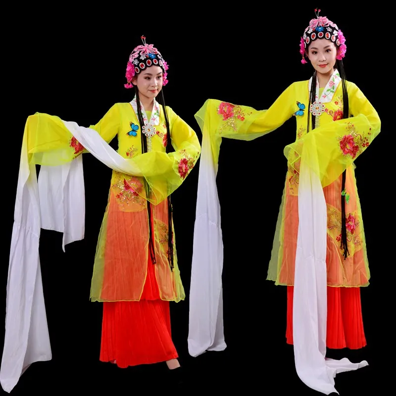 

Ancient Chinese costume hanfu women stage wear Traditional Beijing Opera Dramaturgic garment Robe long sleeve folk dance Dress