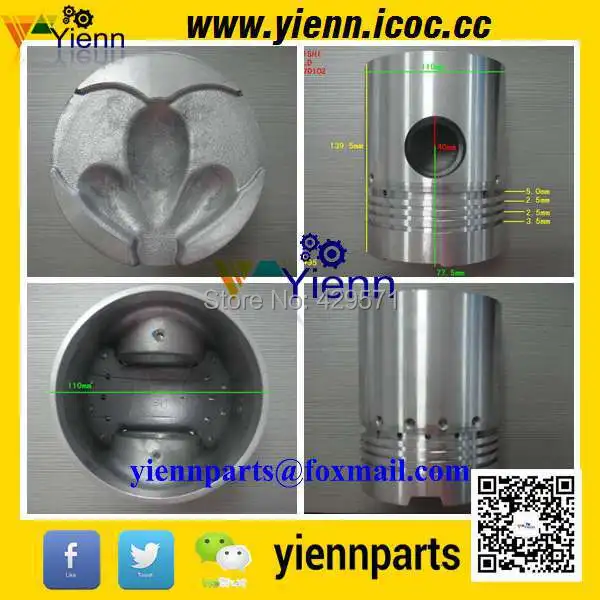 Для Mitsubishi 6DB1 6DB10 комплект поршней 30017 90100 70102 для грузовика T416 486 Bus B820J MR520 MAR410