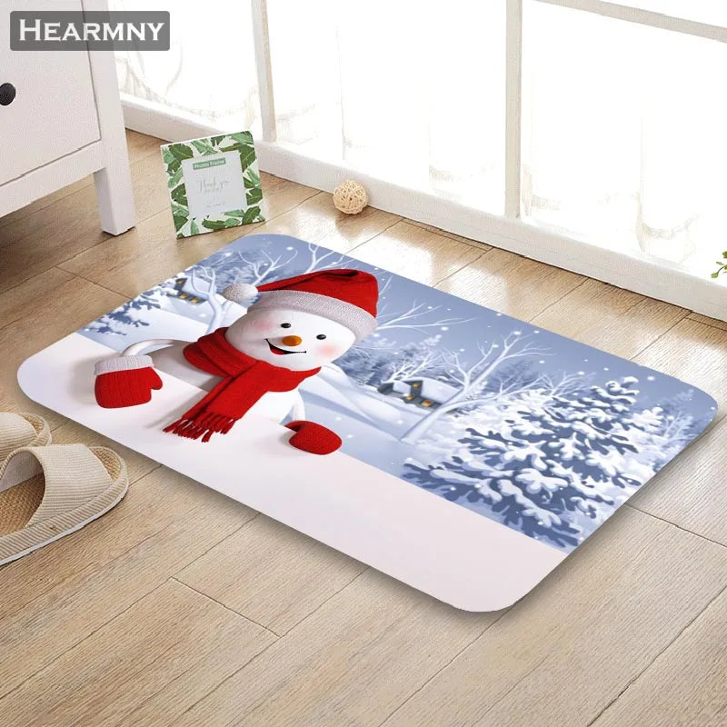 Новое поступление коврик HEARMNY Рождественский для дома со снеговиком машинного