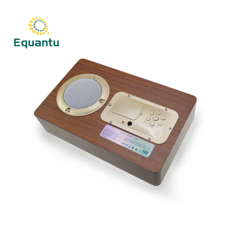 Деревянный Коран динамик Equantu Bluetooth Ramadan Azan Coran молитва цифровая температура