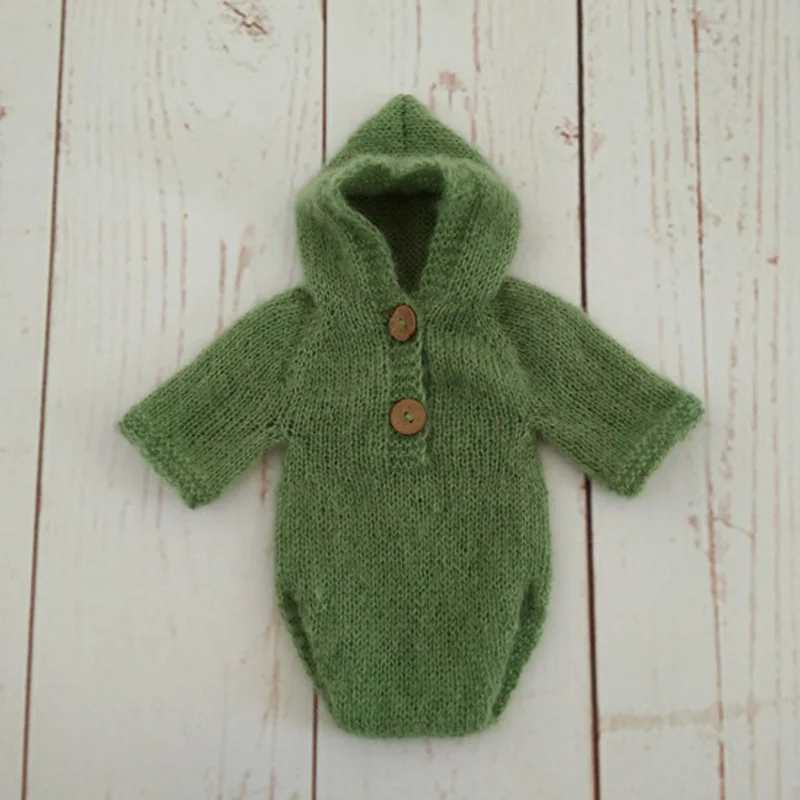

Newborn Hat Mohair Hooded Romper Set Clothes Bonnet Fotografia Hand knitting Cap Mohair Baby Overalls Baby Fotos Newborn Outfits