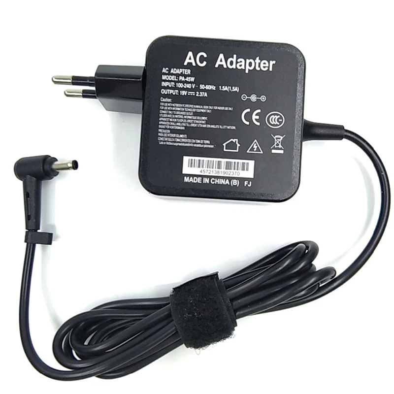 19 V 2.37A 45W с размером постоянного тока 4,5x3,0mm EU US plug адаптер переменного тока универсальный адаптер питания 19 вольт 2.37A 4,5*3,0 мм Источник питания