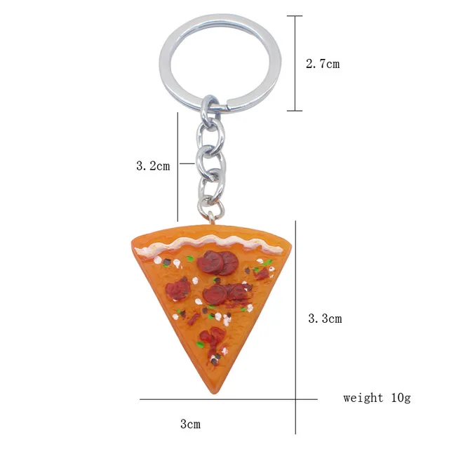 Single pizza Keychai Лучшие друзья, модное ожерелье с вкусной пиццей, персонализированное ожерелье с кулоном для пиццы, студенческое Ожерелье Дружбы, ювелирное изделие, подарок - Окраска металла: Single pizza Keychai