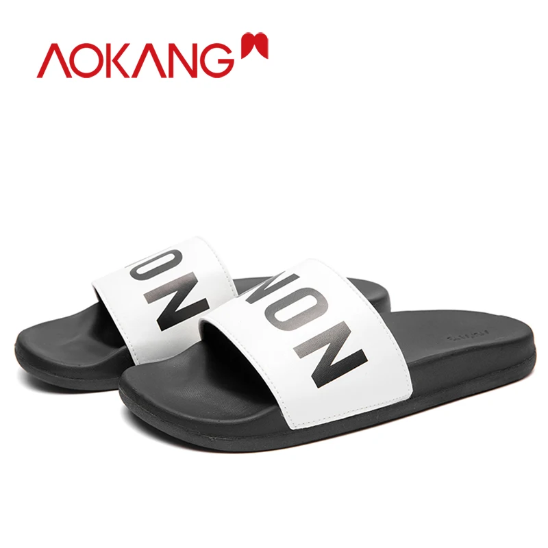 AOKANG/женские шлепанцы на плоской подошве женские сандалии пляжная обувь