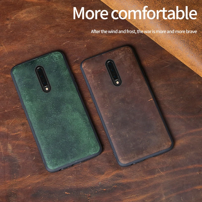LANGSIDI Original Genuine leather Case For Oneplus 9 pro 8 8t 6 7T 9R one plus nord 2 n10 n200 protective Shockproof cover |