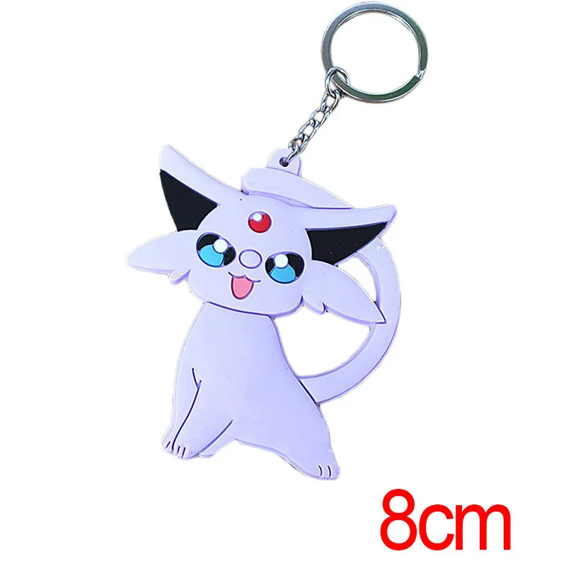 ( 2 Pieces / lot ) pokemon keychains pocket monster anime keychain zinc alloy key chains soft plastic ring | Украшения и