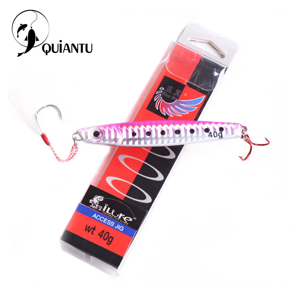 QUIANTU рыбалка приманка крючковый лов ложка 25g/40 г/60 г/80 г блесна литье металла