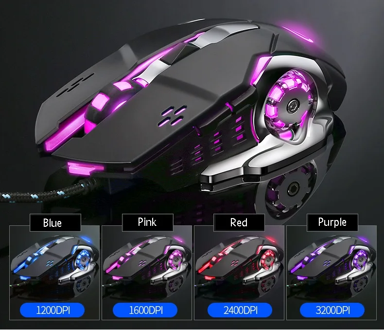 Регулируемая Проводная эргономичная игровая мышь 3200 DPI G3 для ноутбука с