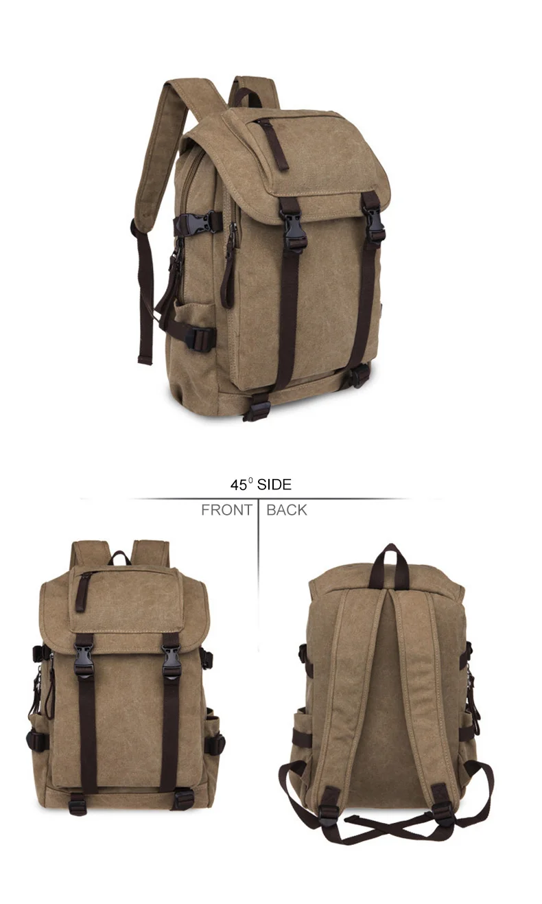 New Classic Men Canvas Travel Laptop Rucksack Shoulder BagsTeenage Boys Backpacks Large School Vintage Students Packet XA270WC