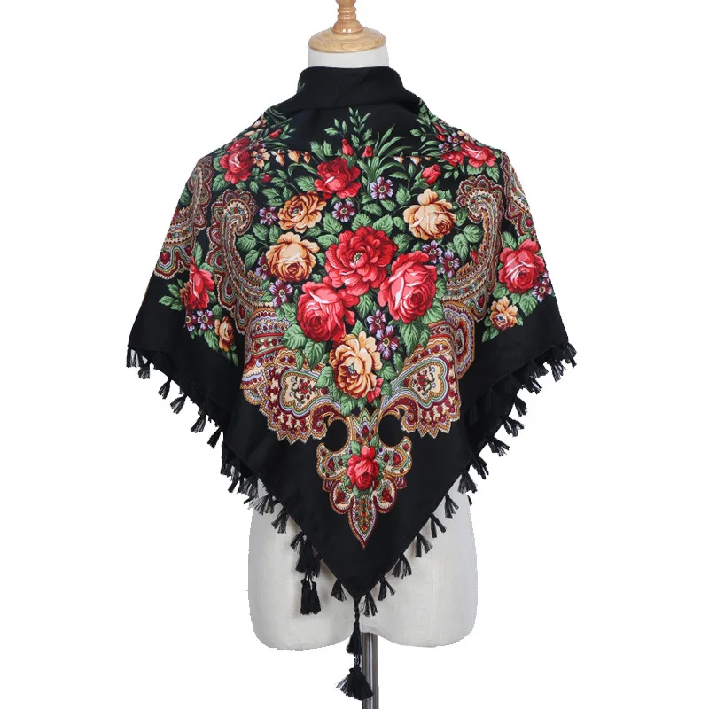 Русский роскошный брендовый женский квадратный декоративный шарф ручной работы