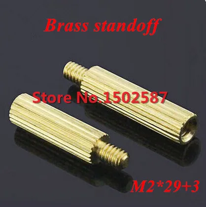 

100 Pieces M2*29+3 Brass Standoff Spacer M2 Male x M2 Female-29mm