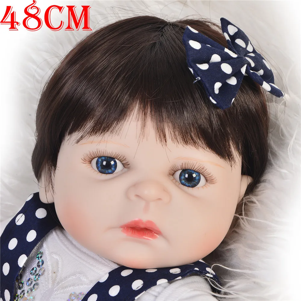 Bebes reborn menina виниловые силиконовые куклы-игрушки для девочек подарок 19 "48 см