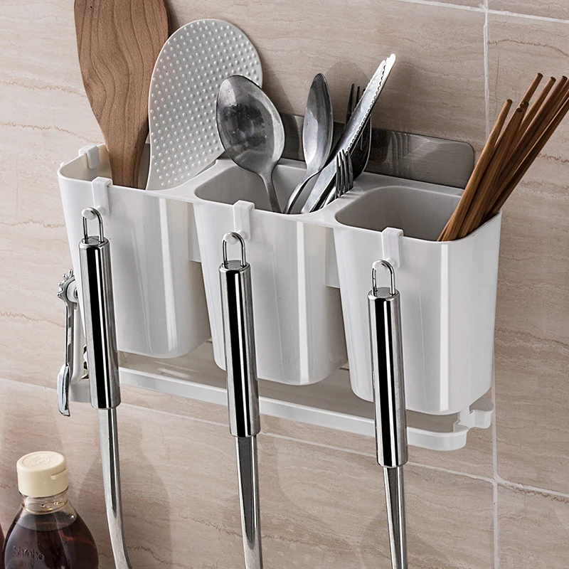 

3cases No trace of magic tape hook tableware draining box Kitchen & Bath Shelves 28.5*8.5*17cm