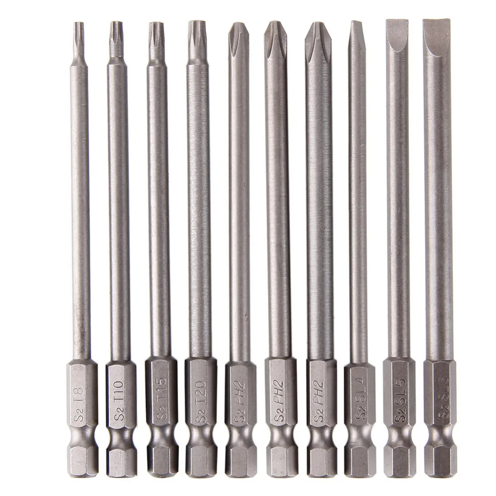10 шт./компл. 100 мм 1/4 &quot6 35 шестигранный магнитный полый крест Torx плоская шлицевая