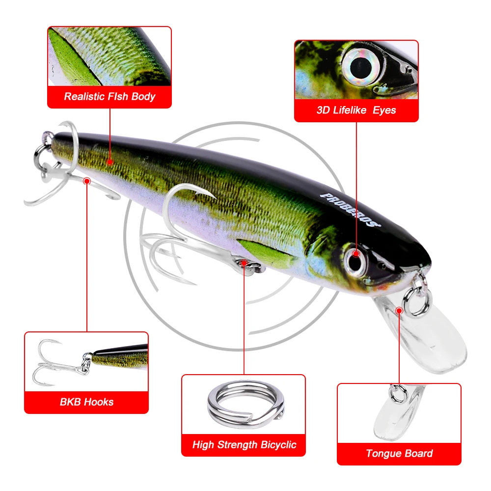 Блесна SUNLURE Minnow 1 шт. рыболовные снасти для 11 видов цветов см 3 9 дюйма/11 5 г 0 41 унций