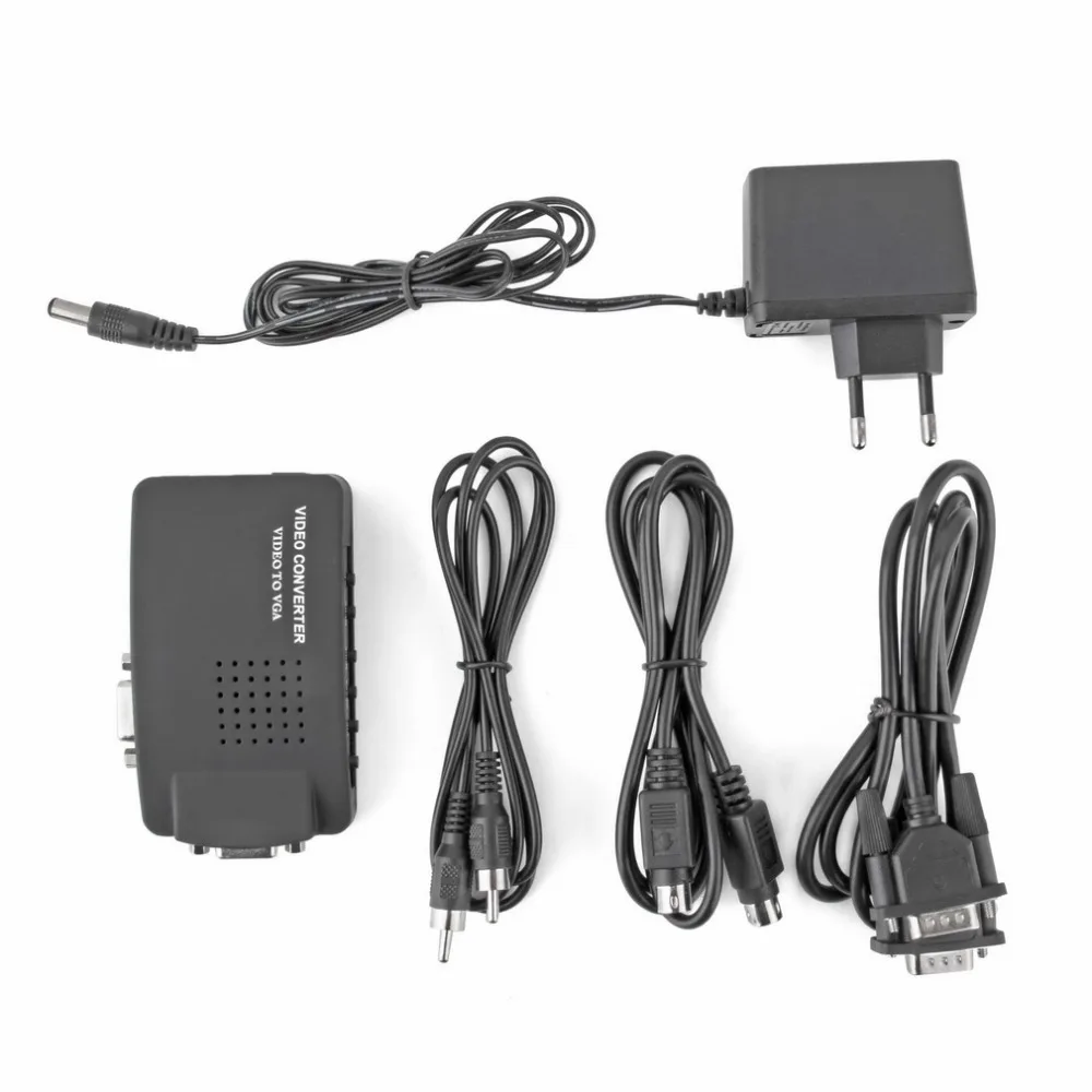 ПК к ТВ адаптер VGA К AV RCA монитор S Video преобразователь сигнала переключатель