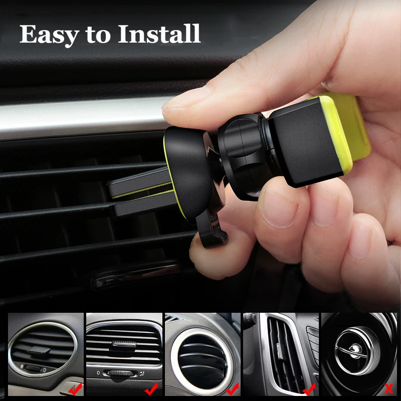 car phone holder for iphone xs max x 8 7 samsung s10 s9 air vent mount car holder for phone in car gps mobile phone holder stand free global shipping