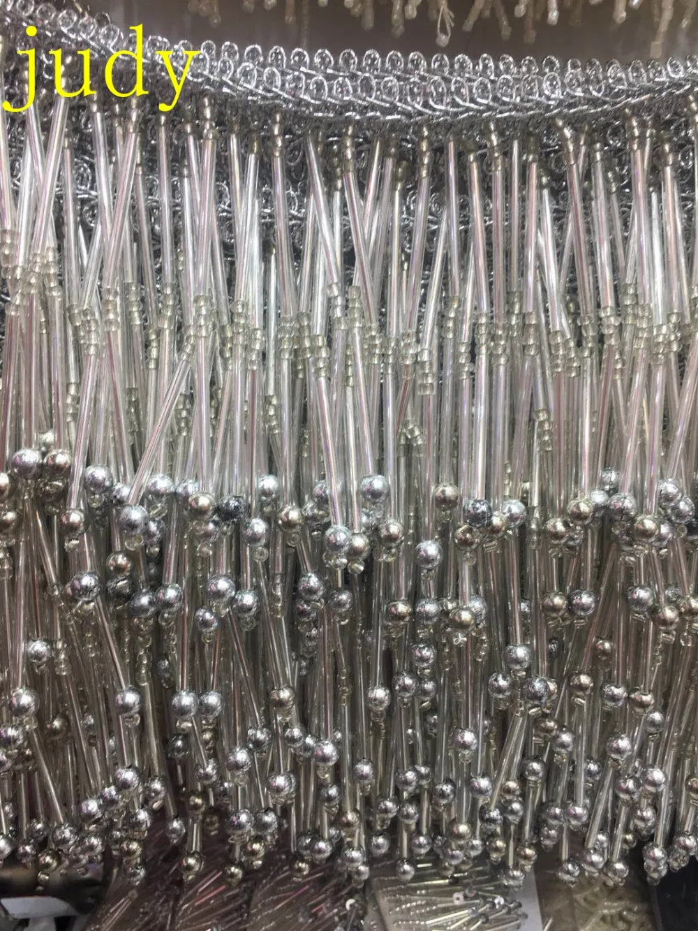 

20yards/bag ym159# 9-10 cm Silver stock fashion high quality tassels for traditional clothing festival decorations