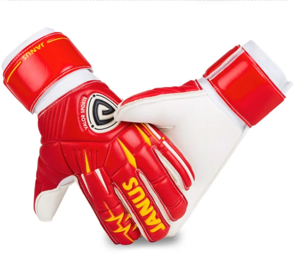 

Janus JA939 Men Boy's Professional Football Goalkeeper Gloves Detachable Finger Protection Soccer Glove Keeper Yellow Red Adult