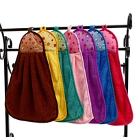 hand towel plush nursery hanging kitchen bathroom thick soft cloth wipe towel cotton non oil stick dish washing quick dry